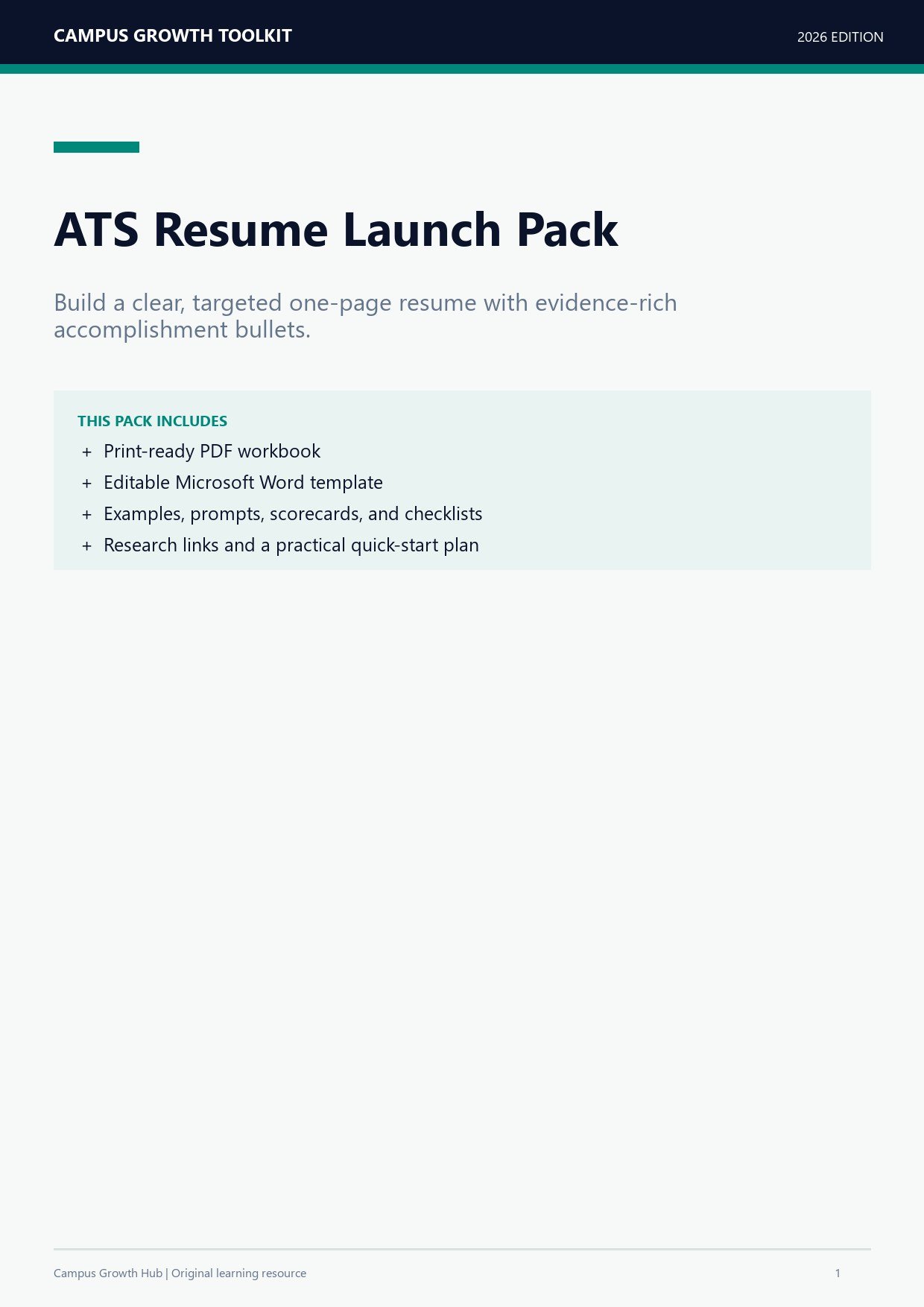 ATS Resume Launch Pack