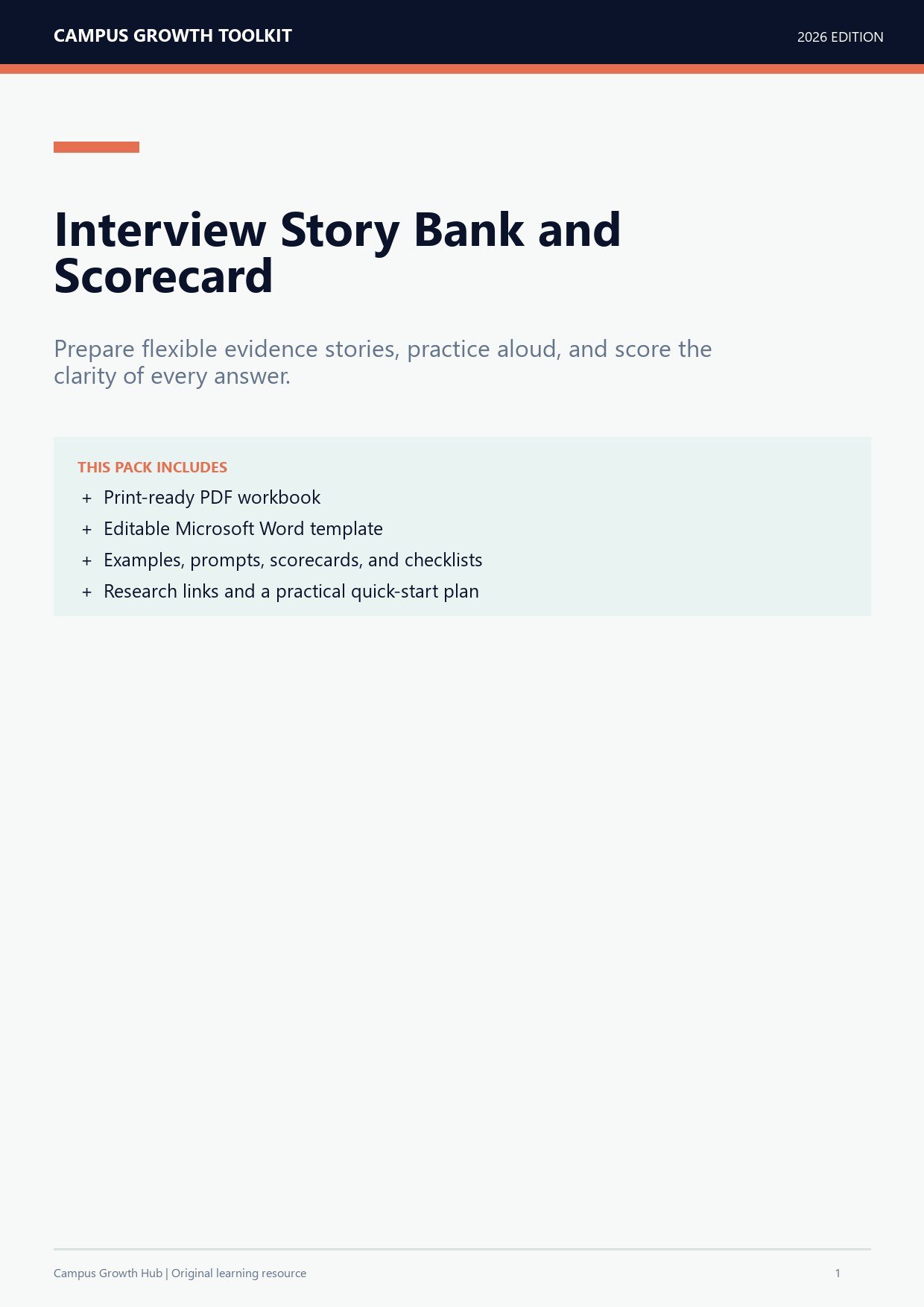 Interview Story Bank and Scorecard