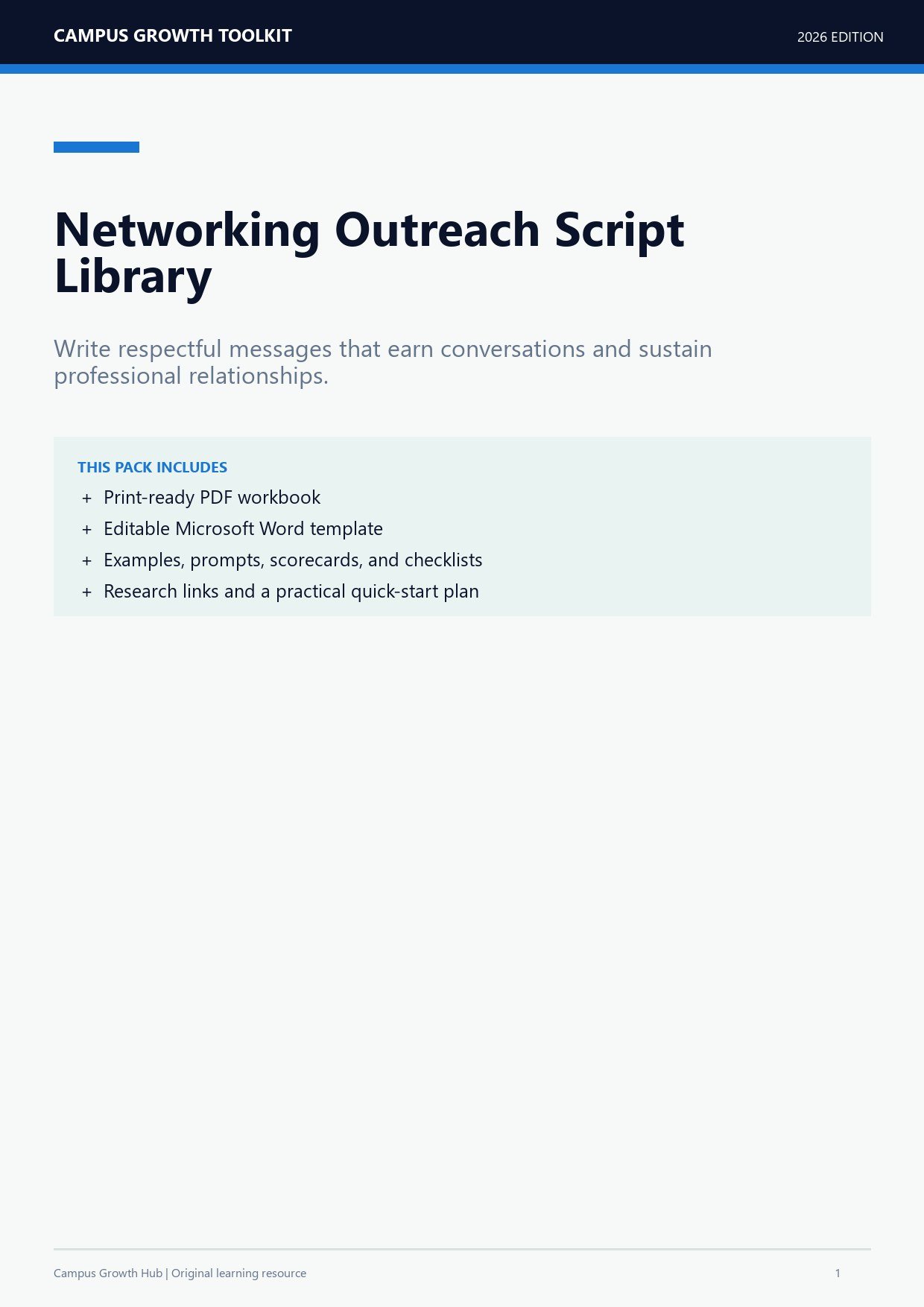 Networking Outreach Script Library
