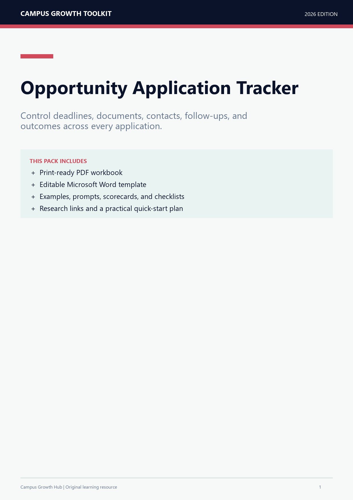 Opportunity Application Tracker